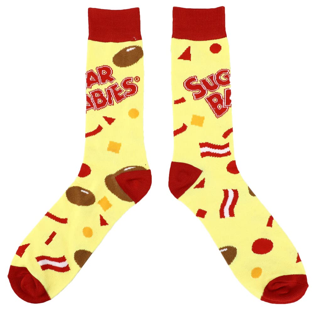 Bioworld Chocolate Tootsie Roll Pops Candy Labels Casual fun Crew Socks for Boys 5-Pack