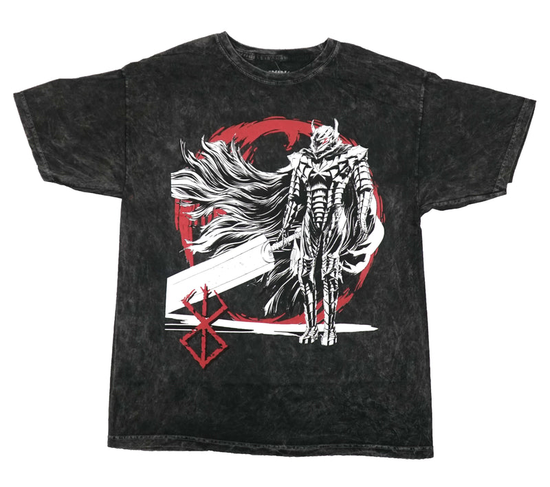 Berserk Mens T-Shirt - Grunbeld Sword Logo Armor Guts Mineral Wash