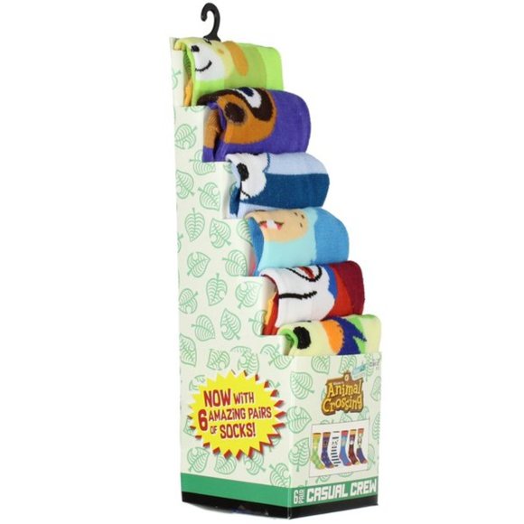 Animal Crossing New Horizons Men’s Character Crew Socks 6-Pack