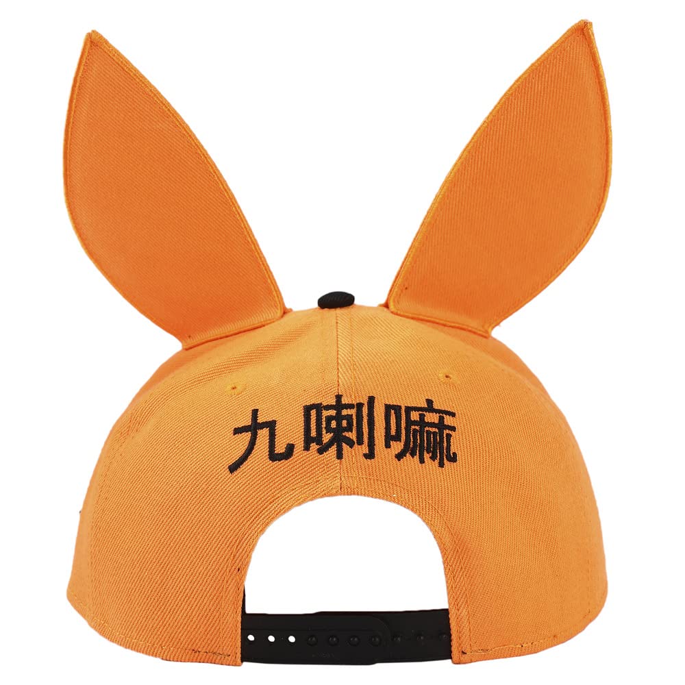 Bioworld Naruto Cosplay Kurama Orange & Black Snapback Hat for Men