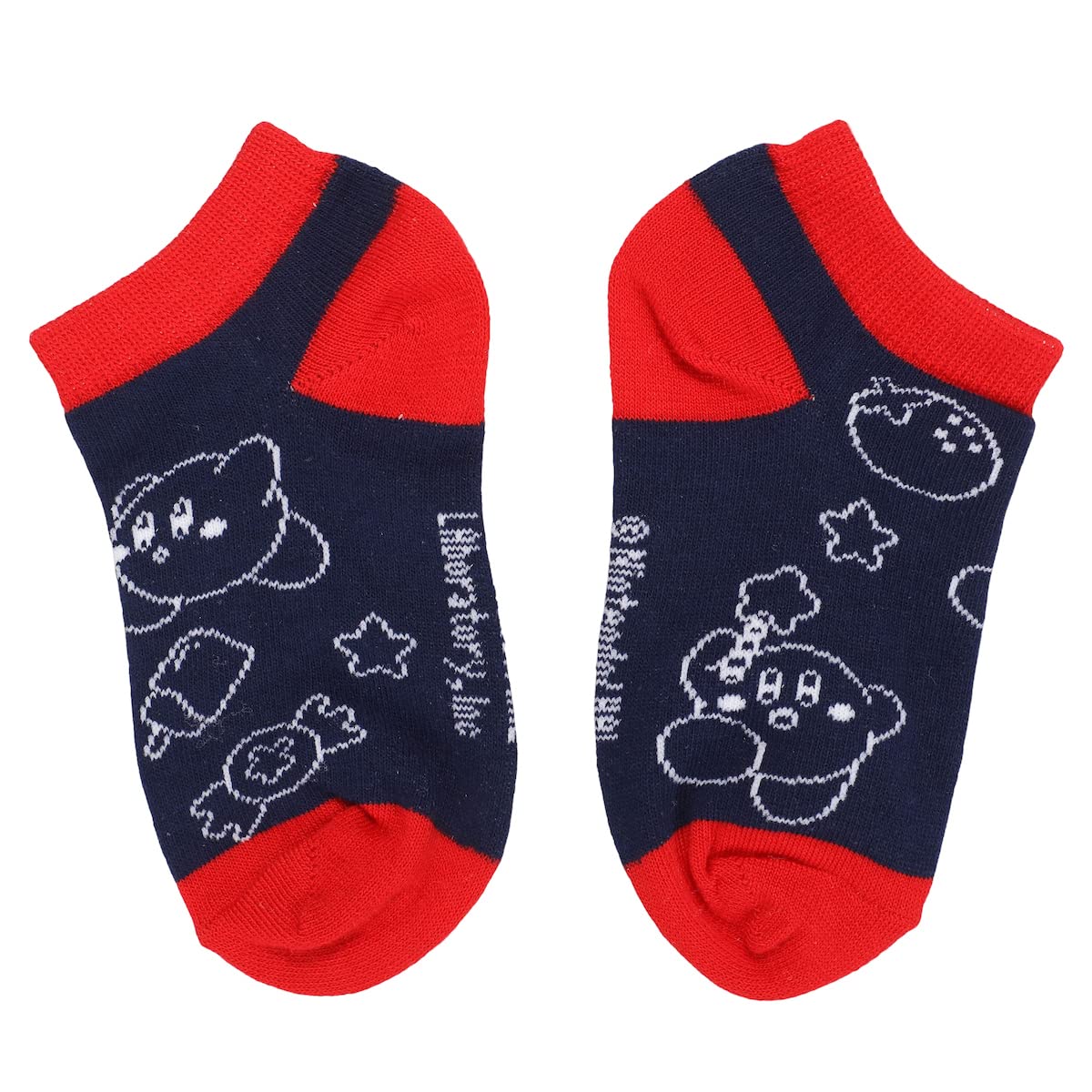 Bioworld Kirby Character Art 6-Pack Youth Ankle Socks With Chenille Elements