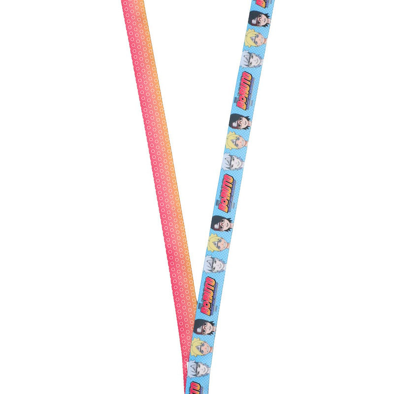 Bioworld Boruto Konoha Village Symbol Pink And Yellow Lanyard