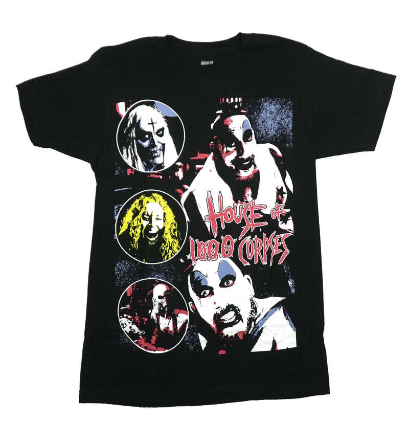 House of 1,000 Corpses Mens T-Shirt - Circle Distressed Charcter Pics