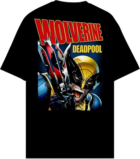Deadpool & Wolverine Mens T-Shirt - Wolvy & Pool Reflect Upon Each Other 2 Sides