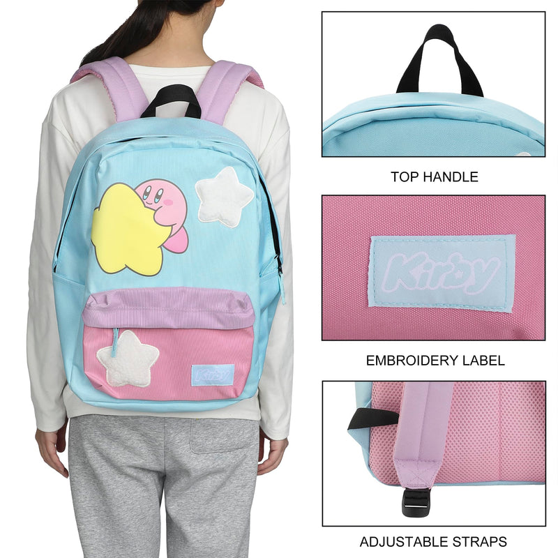 Bioworld Kirby Stars 17" Pink & Blue adult Backpack
