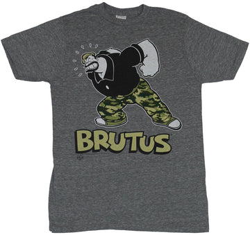 Popeye Mens T-Shirt - Brutus Camo Pants Ready For A Throwdown