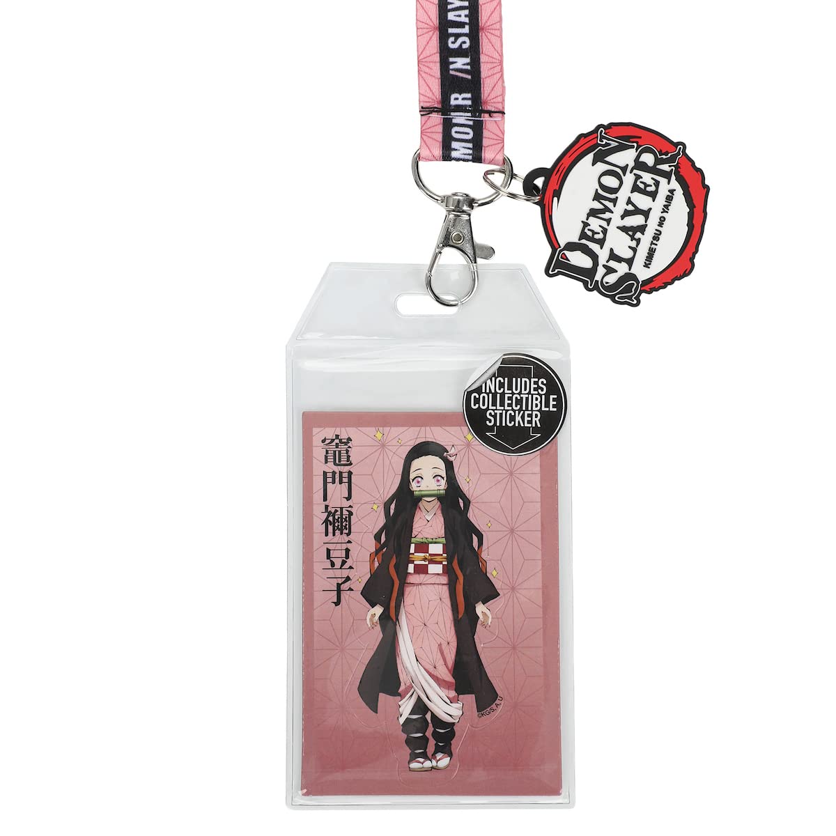 Demon Slayer Nezuko Lanyard with Neck Breakaway and Metal Charm