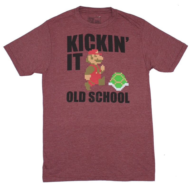 Super Mario Brothers Mens T-Shirt - Kickin It Old School Original Nintendo Image