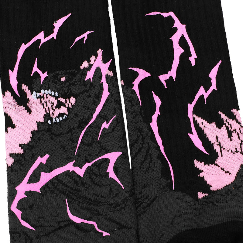 Bioworld Godzilla Vs. Kong The New Empire UV Color Change Godzilla Adult Athletic Crew Socks-OSFA