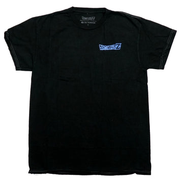 Dragon Ball Z Mens T-Shirt - Lapel Glowing Logo Cast On Back Stone Washed