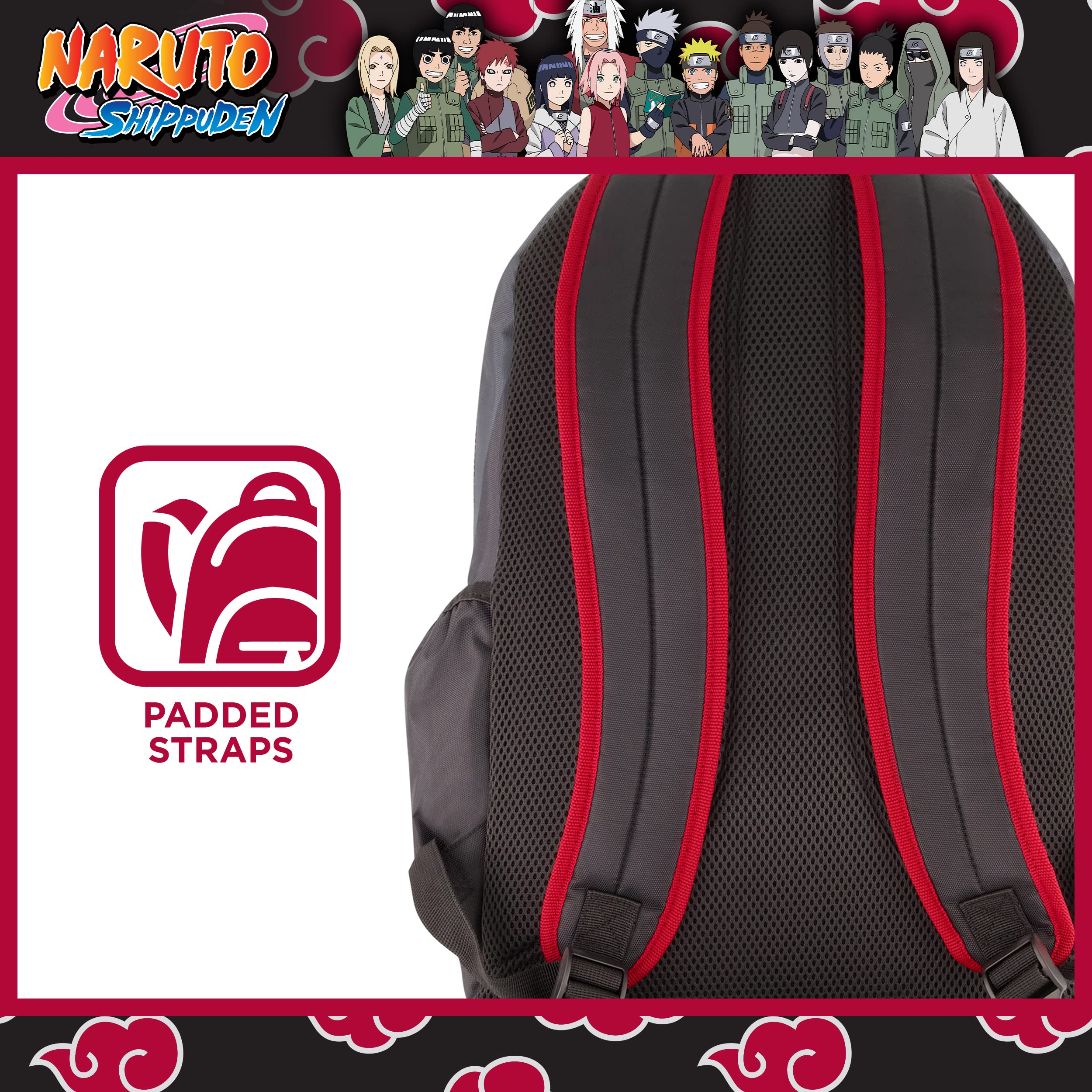 Naruto 13 Inch Sleeve Laptop Backpack, Padded Computer Bag for Commute or Travel, Akatsuki Itachi, One Size