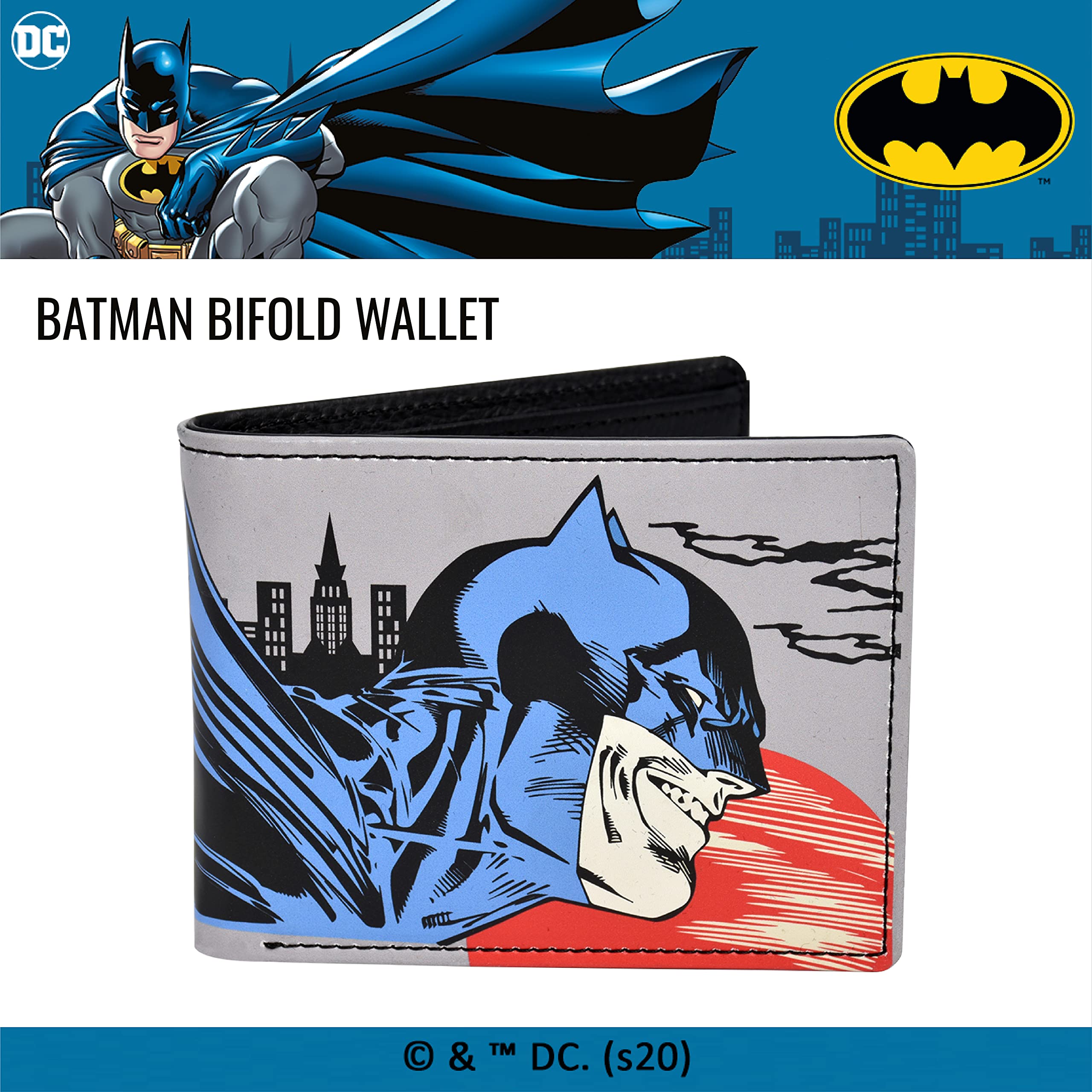 DC Comics Batman Bifold Wallet in a Decorative Tin Case, Multi