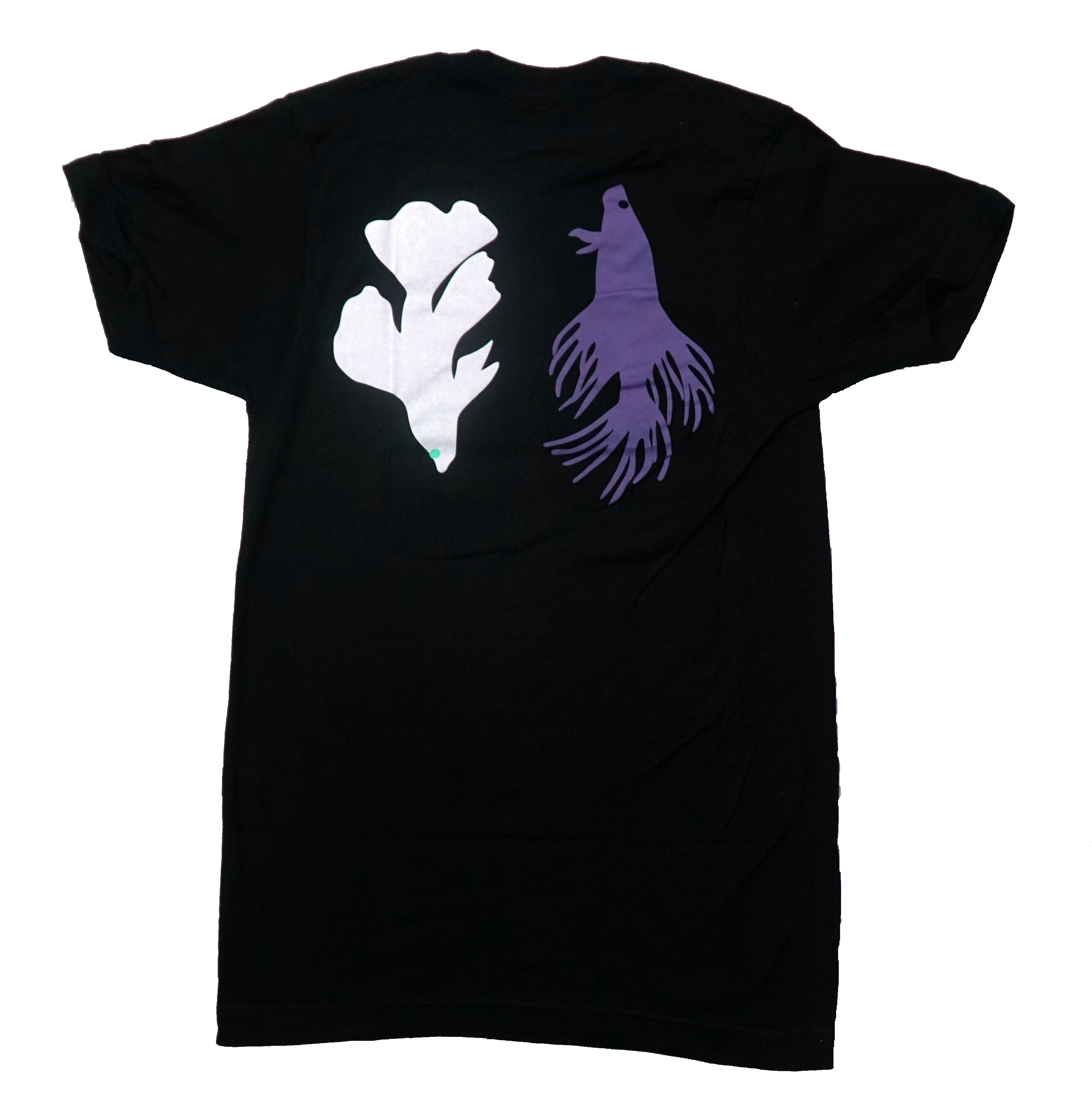 Jujutsu Kaisen Mens T-Shirt -Suguru and Gojo Side by Side Symbols on Back