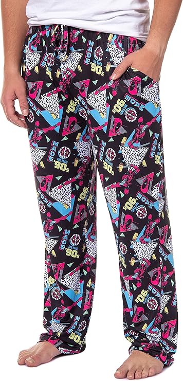 Marvel Comics Mens' Deadpool Retro Made In The '90s Sleep Pajama Pants
