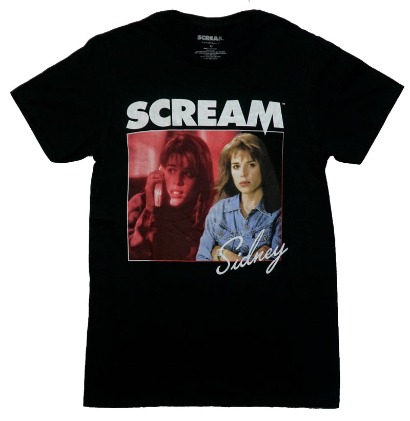 Scream Mens T-Shirt - Sidney On Phone and Posed Arms Crossed - Inmyparentsbasement.com