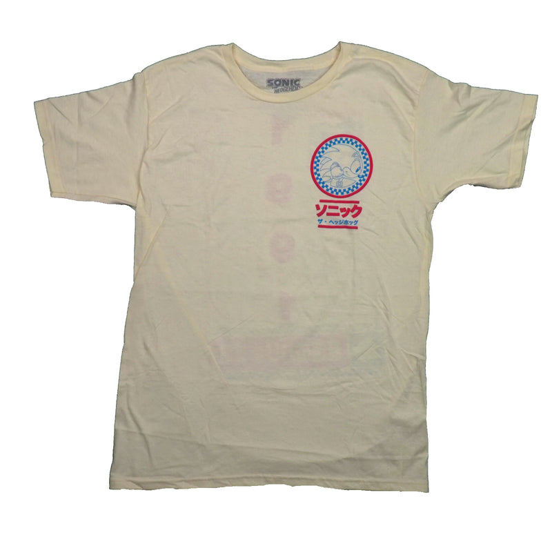 Sonic the Hedgehog Mens T-Shirt - Lapel Circle Kanji 1991 Circle Poses Back
