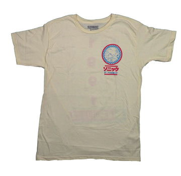Sonic the Hedgehog Mens T-Shirt - Lapel Circle Kanji 1991 Circle Poses Back