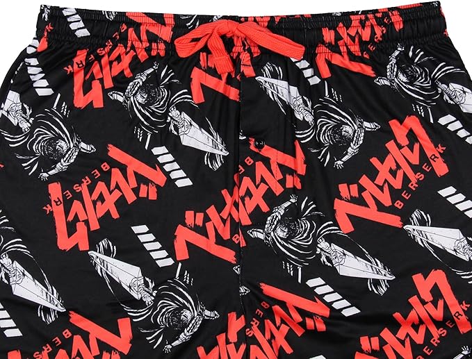 Bioworld Berserk Anime Adult Guts All Over Print Pajama Sleep Lounge Pants For Men and Women