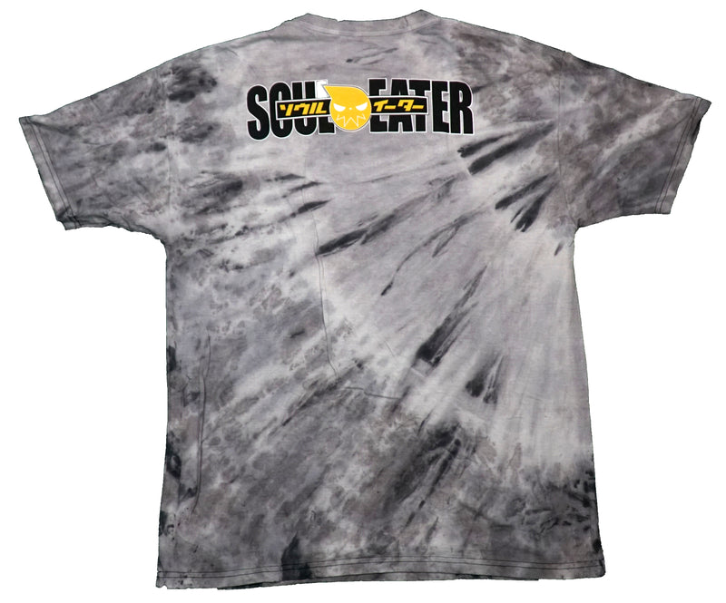 Soul Eater Mens T-Shirt - Orange Boy/Girl Duo In Fight Stance Name Back