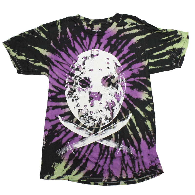 Friday the 13th Mens T-Shirt - Giant Distressed Mask Tie Dye