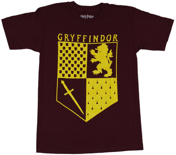 Harry Potter Mens T-Shirt - Gryffindor Yellow Shield Image