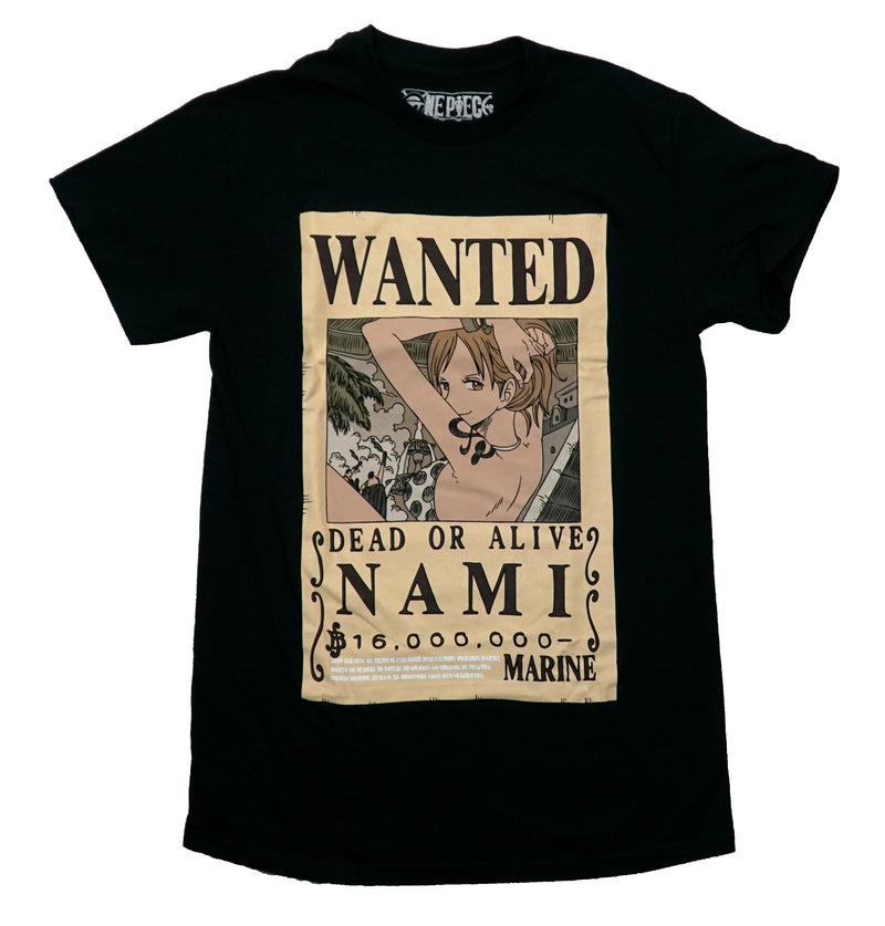 One Piece Mens T-Shirt - Nami Wanted Dead or Alive Poster - Inmyparentsbasement.com