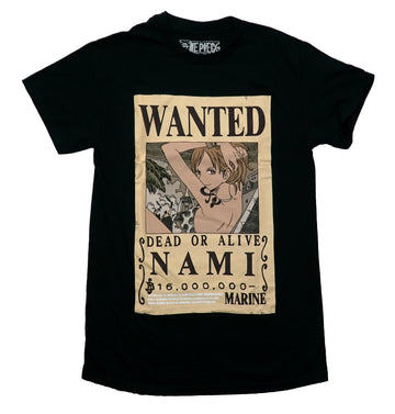 One Piece Mens T-Shirt - Nami Wanted Dead or Alive Poster