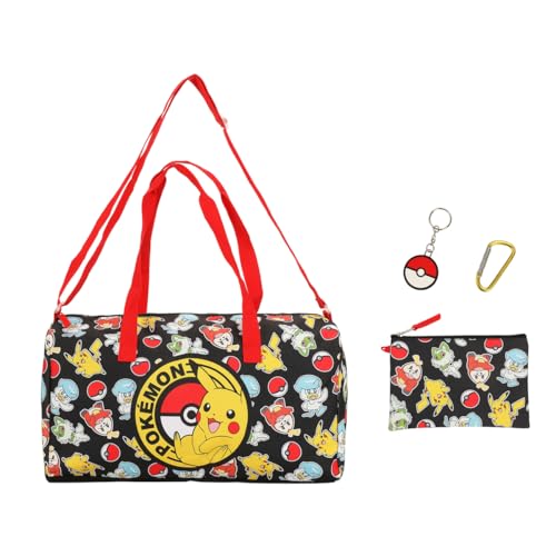 Pokémon Half Poké Ball & Character Print 5-Piece Duffel Bag Set