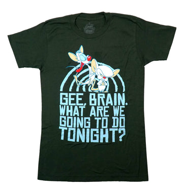 Pinky and the Brain Mens T-Shirt - Gee Brain... Take Over World Back