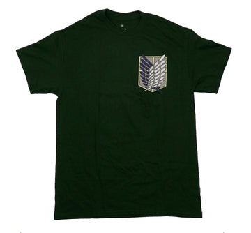 Attack on Titan Mens T-Shirt - Lapel Scout Regiment Logo Large Version on Back