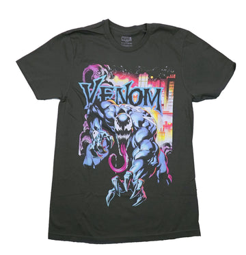 Venom Men T-Shirt, - Pastel City Aflame Under Name