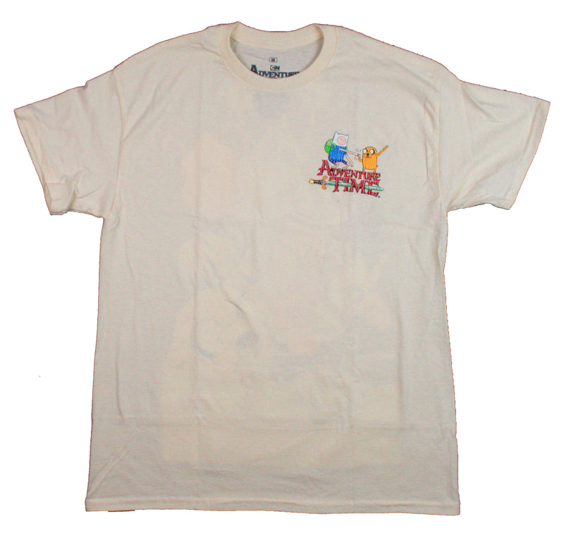 Adventure Time Mens T-Shirt - Lapel Jake & Finn Cast on Back