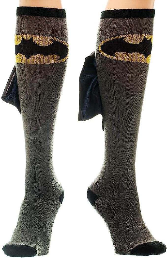 Dynamic Duo Superman & Batman Knee High Caped Socks 2 Pack - Inmyparentsbasement.com