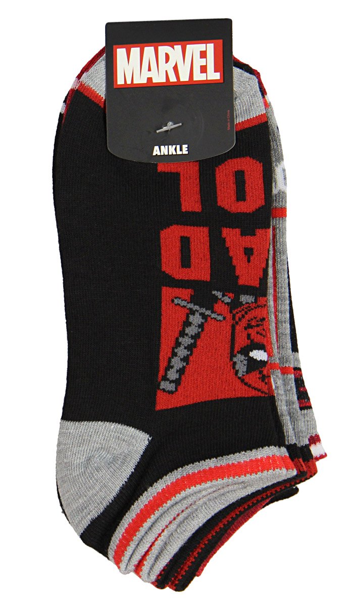 Bioworld No Show Deadpool Ankle Socks 5 Pack