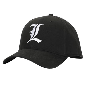 Death Note L Logo Elite Flex Black Baseball Cap