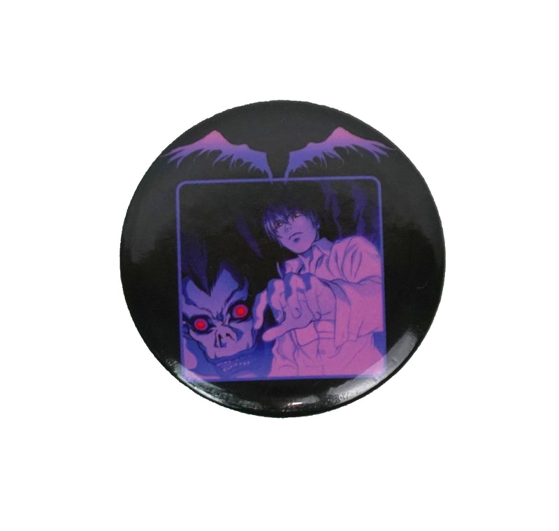 Death Note L and Ryuk Purpel Tint Button - Inmyparentsbasement.com