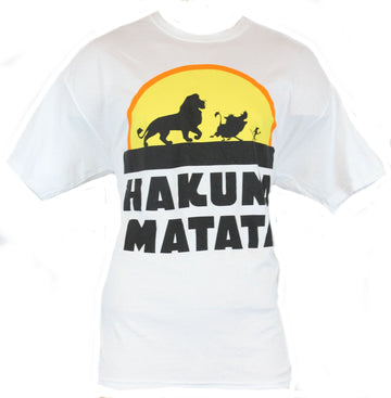 The Lion King Mens T-Shirt  - Hakuna Matata Sunset Silhouette March Image