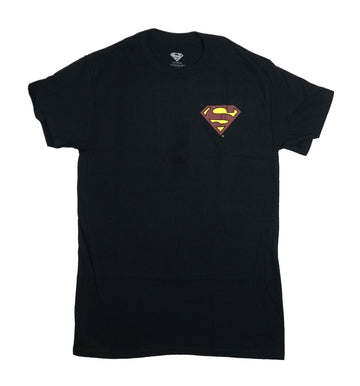 Superman Mens T-Shirt - Lapel Logo Comic #32 Cover on Back It Tickles
