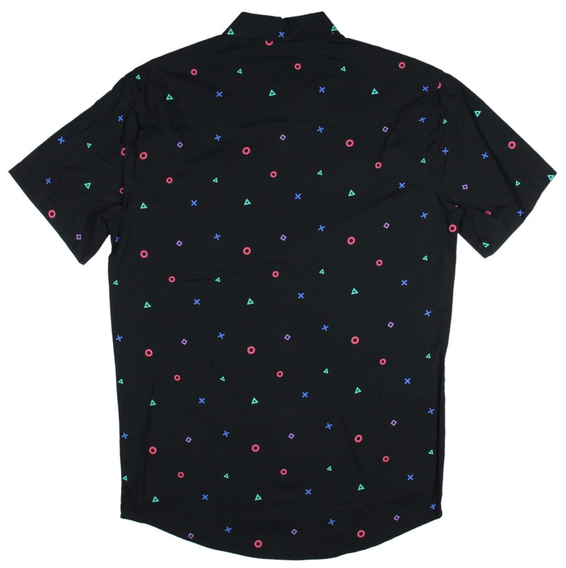 Sony Playstation Mens' Controller Icon Allover Print Woven Button Up Shirt