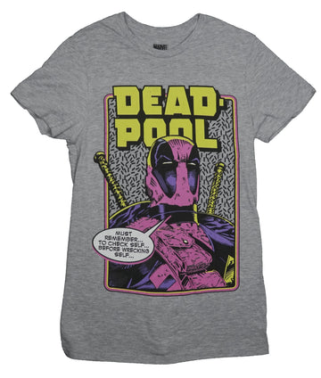 Deadpool Mens T-Shirt - Must Check Myself Before Wrecking Myself Comic Box
