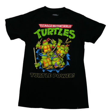 Teenage Mutant Ninja Turtles Mens T-Shirt - TMNT Blue Hole Turtle Power
