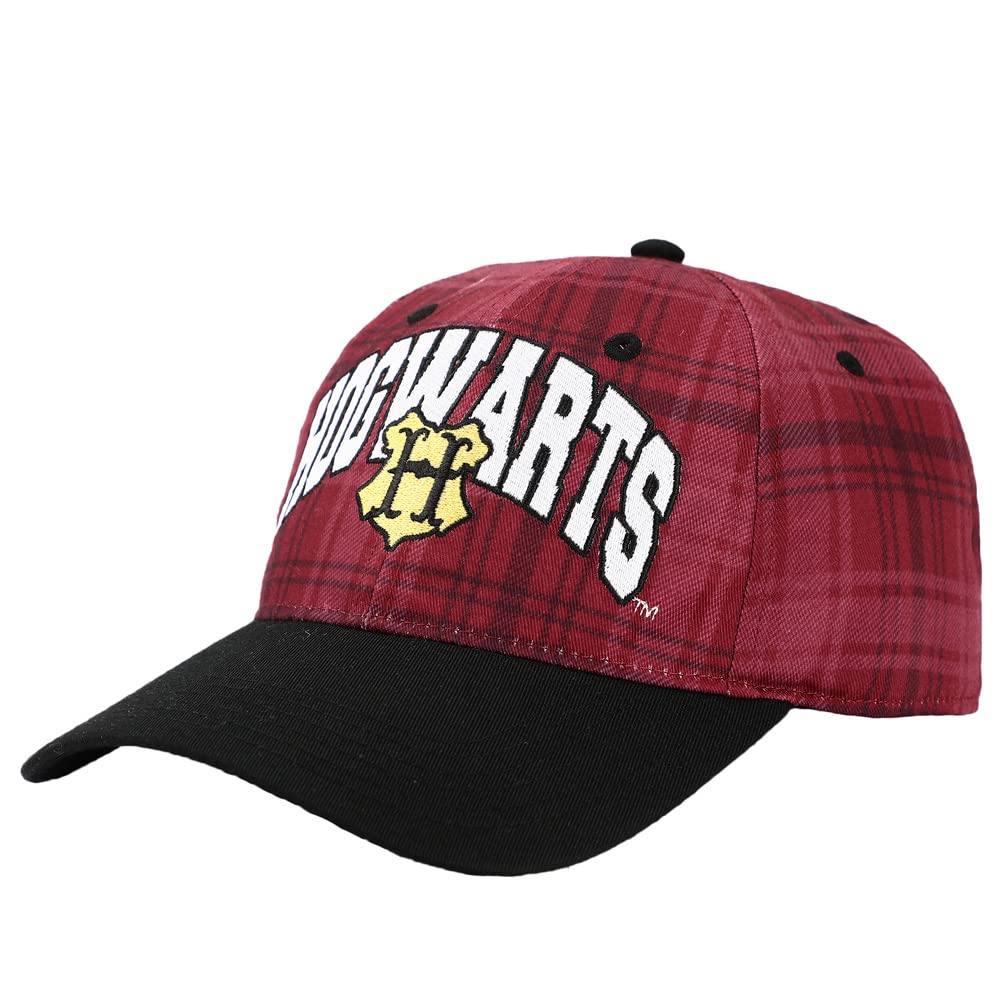 Harry Potter Hogwarts Embroidered Plaid Color Block Cotton Twill hat Multicolored