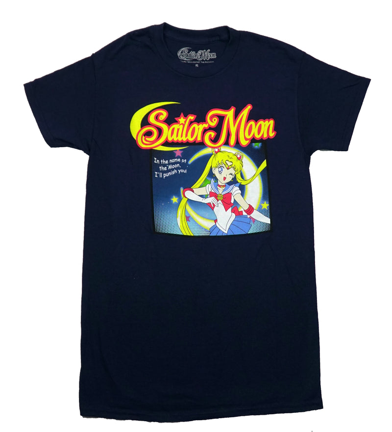 Sailor Moon Mens T-Shirt - Winking In the Name of the Moo, I'll Punish You