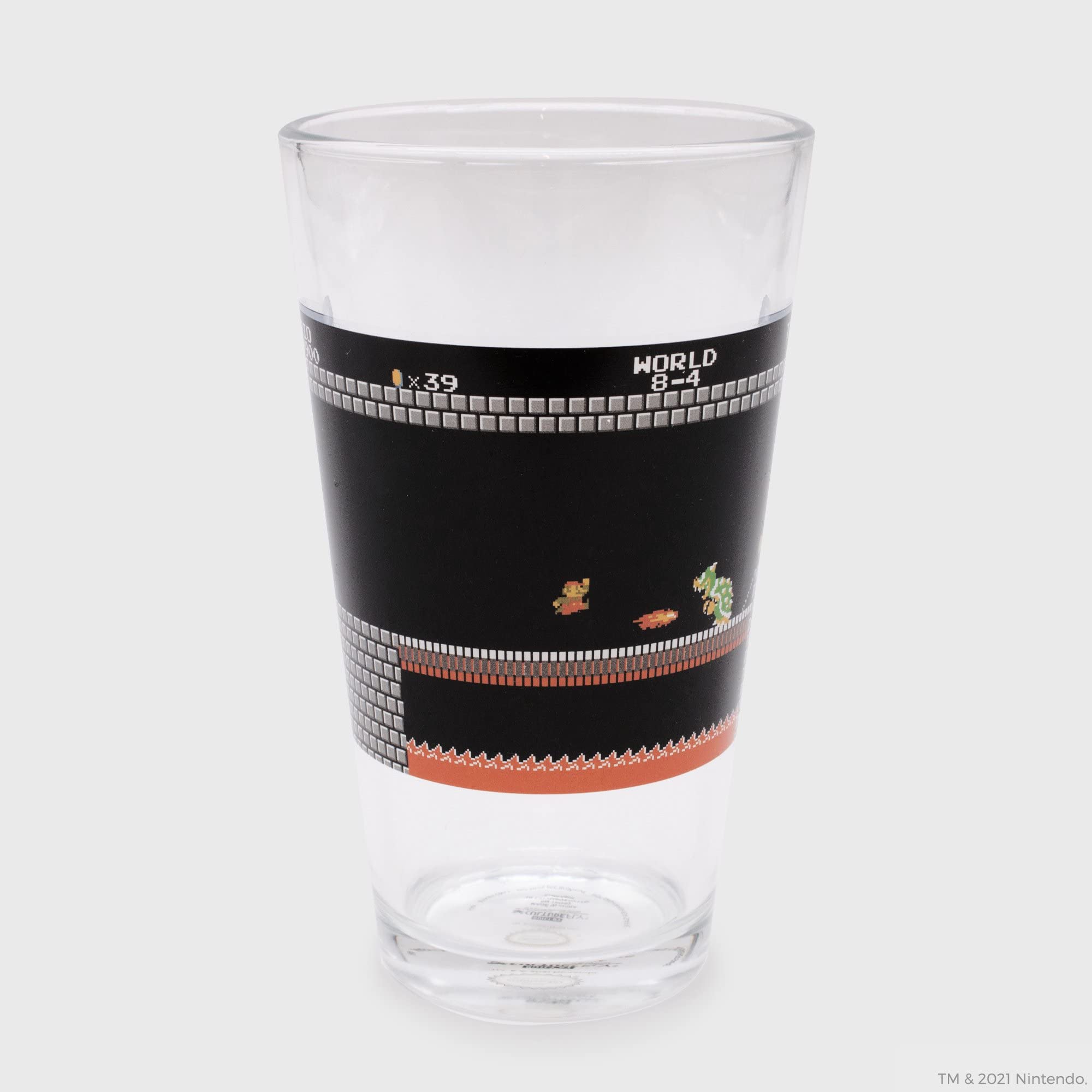 Culture Fly Super Mario Bros. NES Collector's Gift Box | Includes 7 Items - Foldable duffle bag, Pint glass, Bowser Beanie, Mario pipe sliding pin, Plush Blanket, Coaster set, & Mario decal sticker