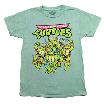 Teenage Mutant Ninja Turtles Mens T-Shirt -  Cartoon Cast Rushing