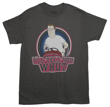 King of the Hill Mens T-Shirt - Hank Riding Lawnmower I'll Tell You Whut