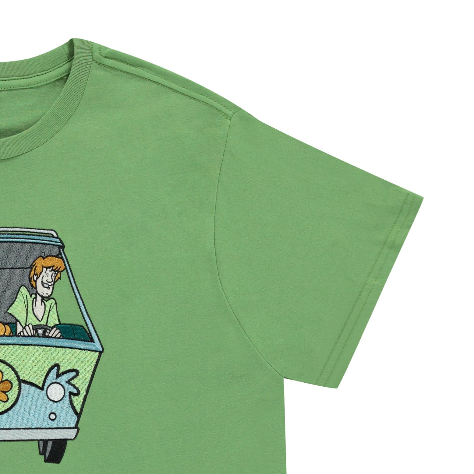 Scooby-Doo Mens Throwback Shirt, Shaggy, Velma Tee - Classic Front and Back Rubber Patch T-Shirt
