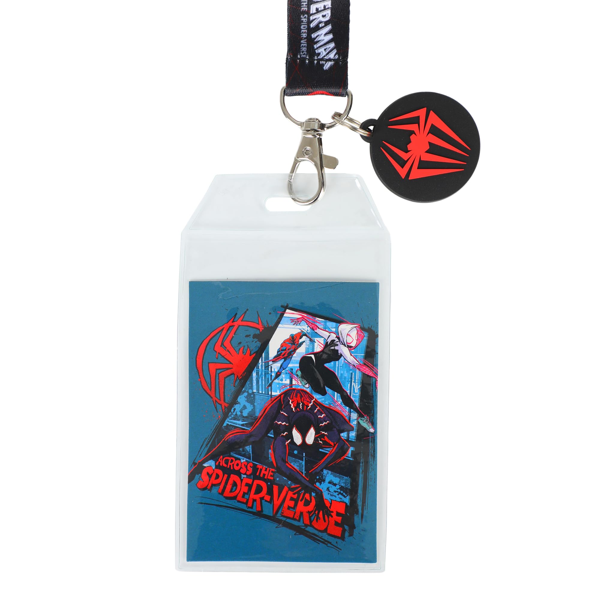 Spider-Man Across The Spider-Verse Logo 22 Inch Black Lanyard With ID Sleeve