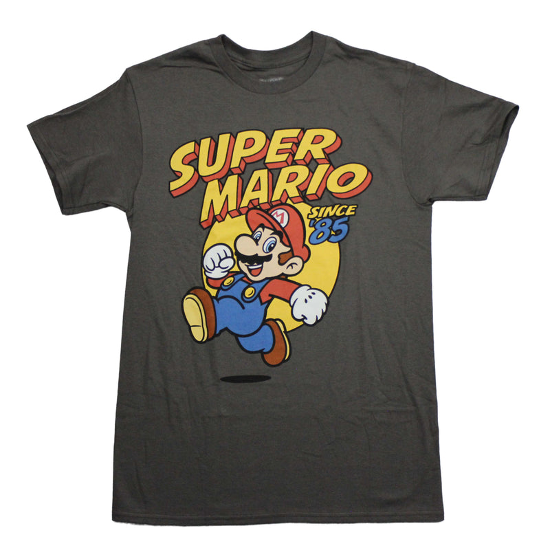 Super Mario Mens T-Shirt - Running Past Sunny Circle Since '85 Under Name