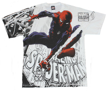 Spider-Man (Marvel Comics) Mens T-Shirt  - Super Swing Allover Print Image